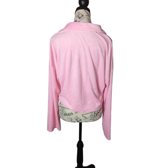 Out From Under Urban Outfitters Gabbie Collared Cropped Baby Pink Y2K vibes Top - Picture 3 of 10